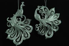 Украшение"Павлин" цвет серебро,2 вида,цена за 1 шт.от 12 до 13 см. (150729)