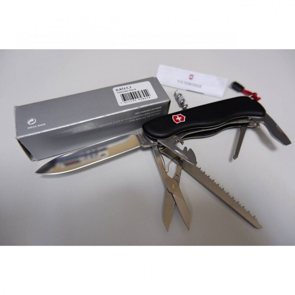 Нож Victorinox Outrider, 111 мм, 14 функций, черный