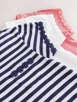 Футболка для девочки Next AG5-835, 3 шт., Розовый, Синий, Белый