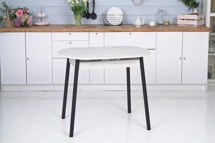 Стол обеденный Кэлли ЛДСП раздвижной каркас чёрный