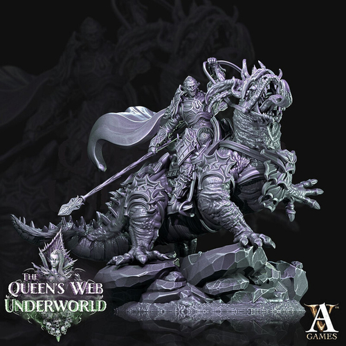 Grand Alliance Order Dark Elves Темный эльф верхом на ящере миниатюра для dnd, днд, pathfinder, фентези, Настольная игра, НРИ, Варгейм, РПГ