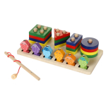 Развивающая игрушка 2 в 1 деревянная (рыбалка + сортер), коробка C-41647