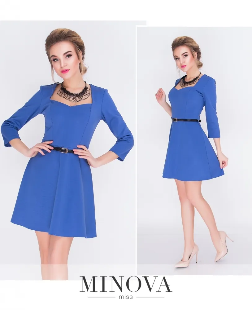 Платье 3091-голубой Minova