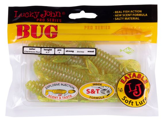 Твистеры съедобные LJ Pro Series BUG 4.5in (11,43 см), цв. S15, 4 шт.