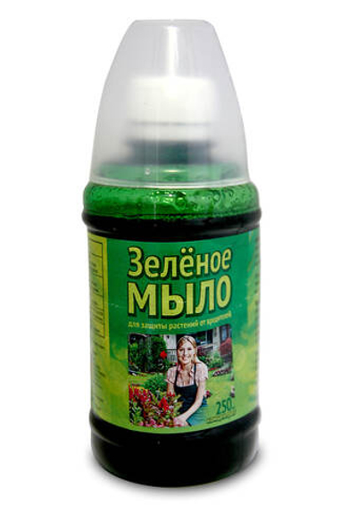Средство ЗЕЛЕНОЕ МЫЛО для защиты растений от вредителей флакон с мерным стаканом 250 мл