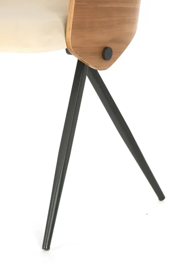 Обеденный стул Dune, бежевая экокожа, спинка орех