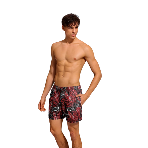 Мужские шорты для плавания темно-серые с принтом DOREANSE 3813 red forest