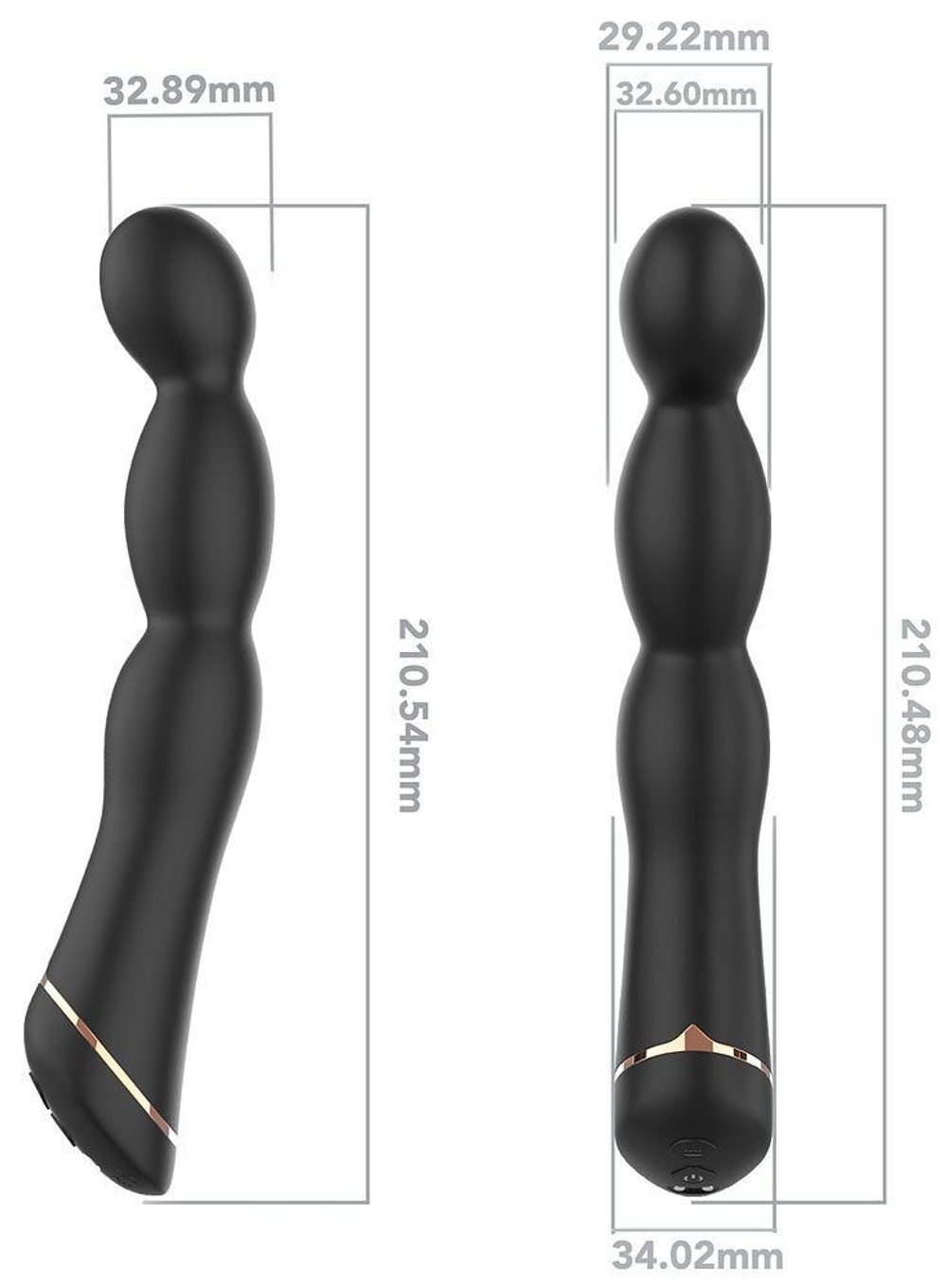 Черный вибратор для G-точки Laband - 21 см. (Цвет: черный)