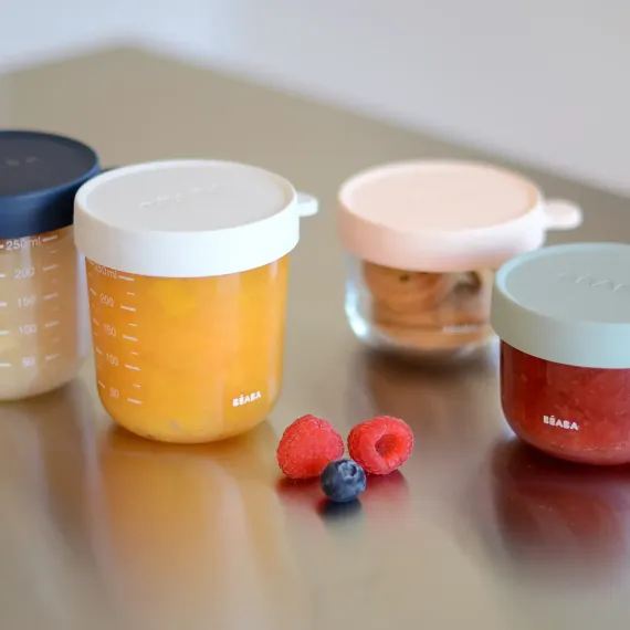 Набор из 4 стеклянных контейнеров Beaba Glass Baby Food Storage Containers Set of 4 Eucalyptus