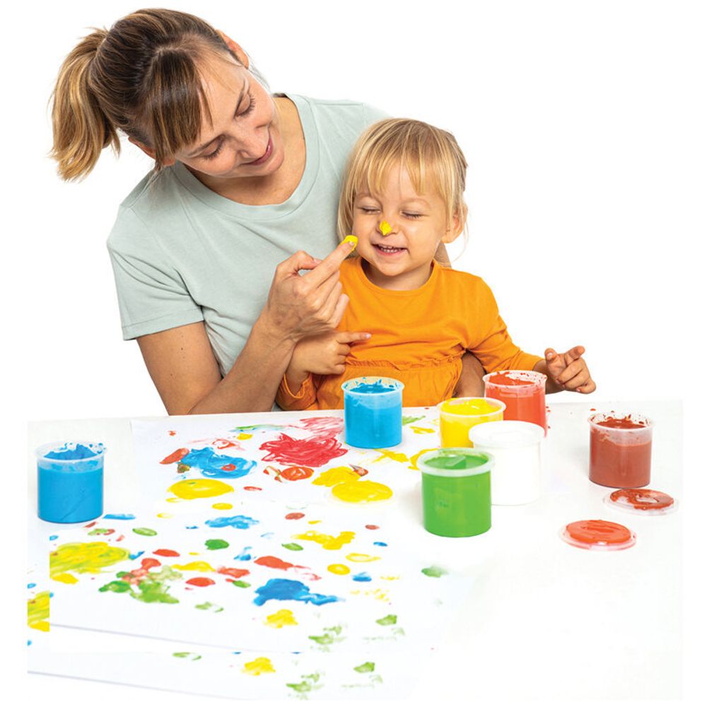 Краски пальчиковые JOVI (Испания), 6 цветов по 125 мл, на водной основе, в баночках, 560/S