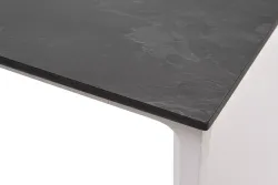 "Малага" обеденный стол из HPL 90х90см, цвет "серый гранит", каркас белый