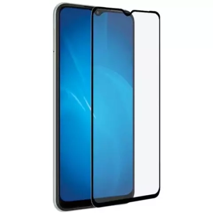 Закаленное стекло с цветной рамкой (fullscreen+fullglue)для Samsung Galaxy A22/М22/А14 DF (black)