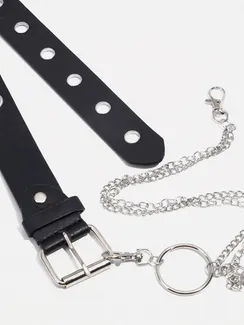 Ремень женский, ширина 3,5 см, винт, пряжка металл, цвет чёрный