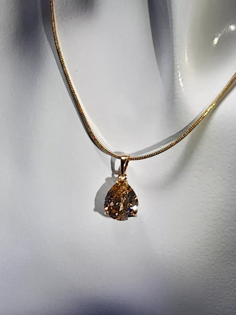 Кулон "Капля цвет цитрин, золото"