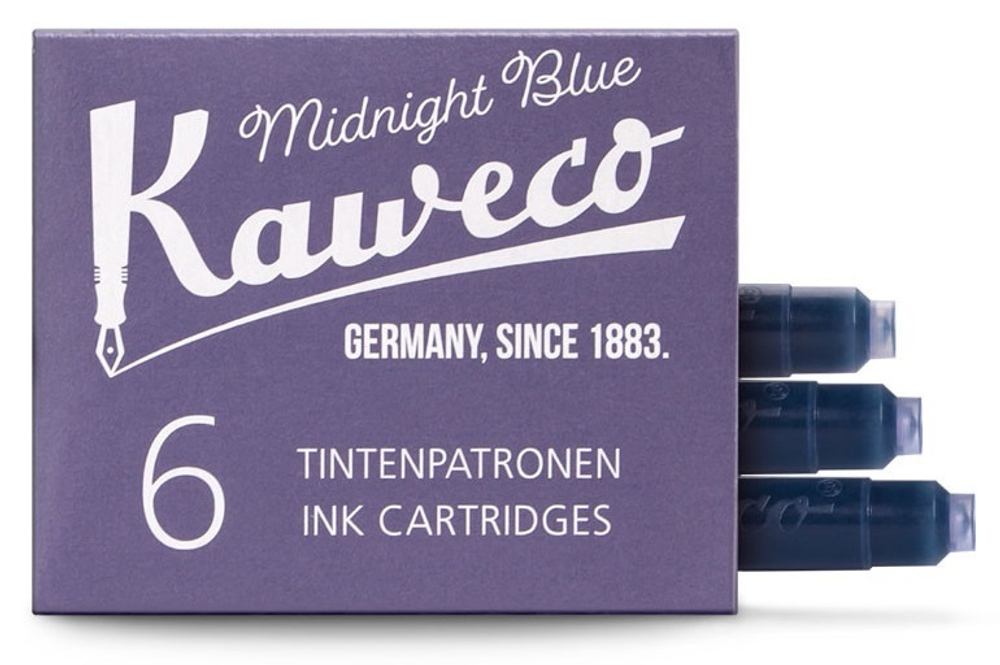 Набор картриджей для перьевой ручки Kaweco Midnight Blue (10000258) 6 шт. в картонной упаковке