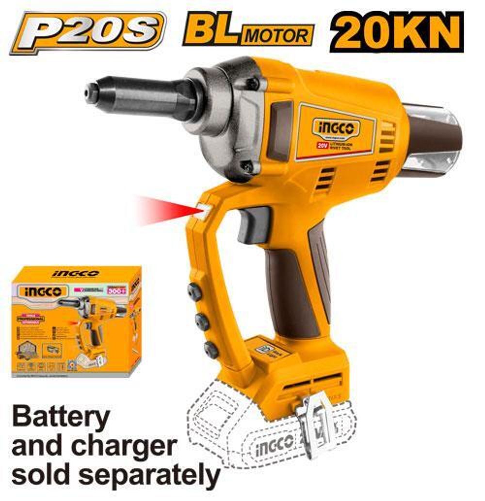Аккумуляторный заклепочник BL 20В без АКБ и ЗУ SUPER INGCO CRTLI2005 INDUSTRIAL