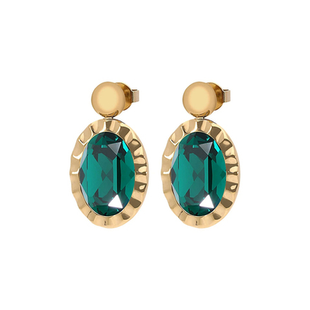 Серьги Qudo TIVOLA UNICA big (G/P) Emerald 2,65 cm 332049