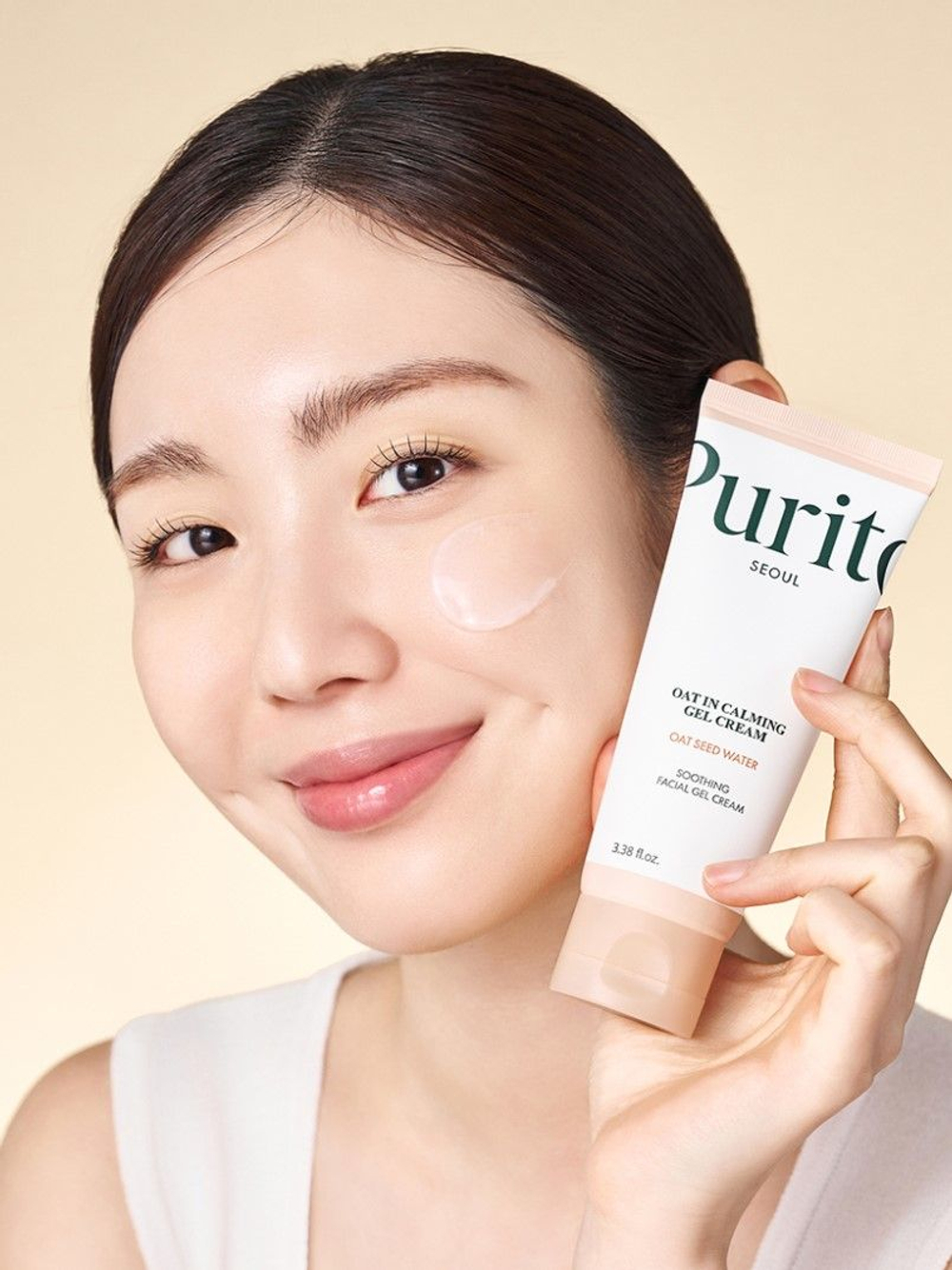 Увлажняющий гель - крем для лица с овсом Purito Oat in Calming Gel Cream 100 мл. с пантенолом и скваланом