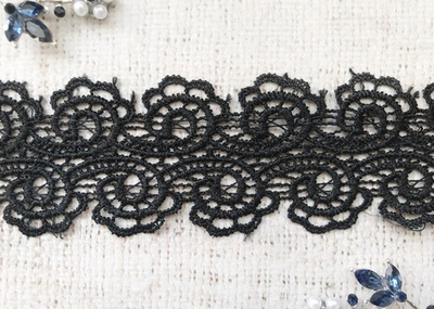 Кружево плетеное, ш. 5 см, чёрный