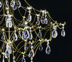 Подвесная люстра светодиодная с пультом и хрустальными подвесками Asfour MyFar Allegria MR2643-66P-50AD