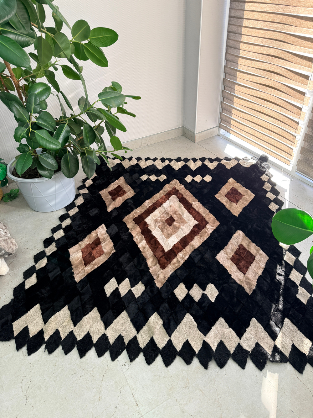 Покрывало меховое ковер из шкуры овчины