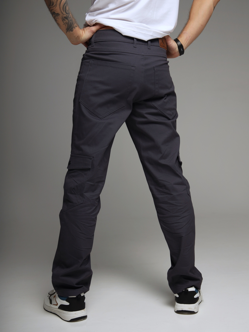 Брюки карго мужские без манжет темно серый Город Горький