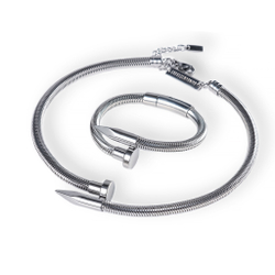 snake nail set silver