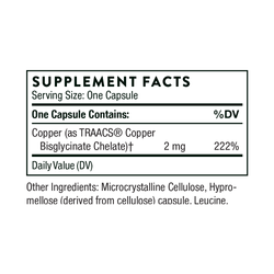 THORNE Cooper Bisglycinate 60 caps , Медь Бисглицинат