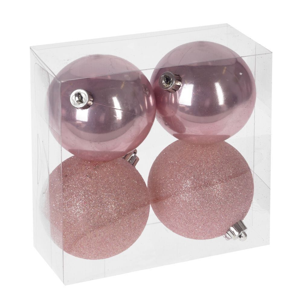 GAEM Набор из 4шт Украшение новогоднее Шар "Нежность", D8 см, L16 W8 H16 см