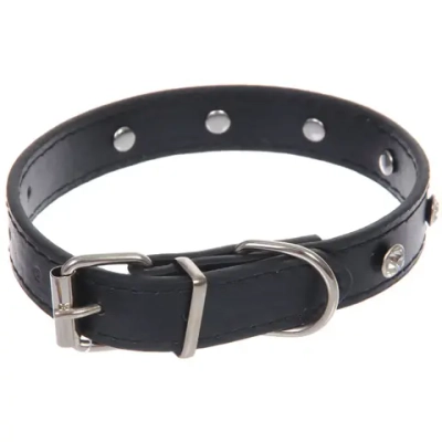 Ошейник для собак и кошек со стразами «На стиле», цвет черный, 2см, размер S, 28*30см (лейбл)