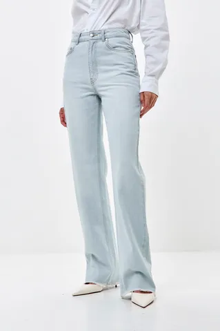 Джинсы Wide Leg голубого цвета
