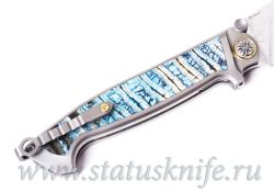 Нож NL Knives Drakkar Дамаск Зуб Мамонтафотография - 5
