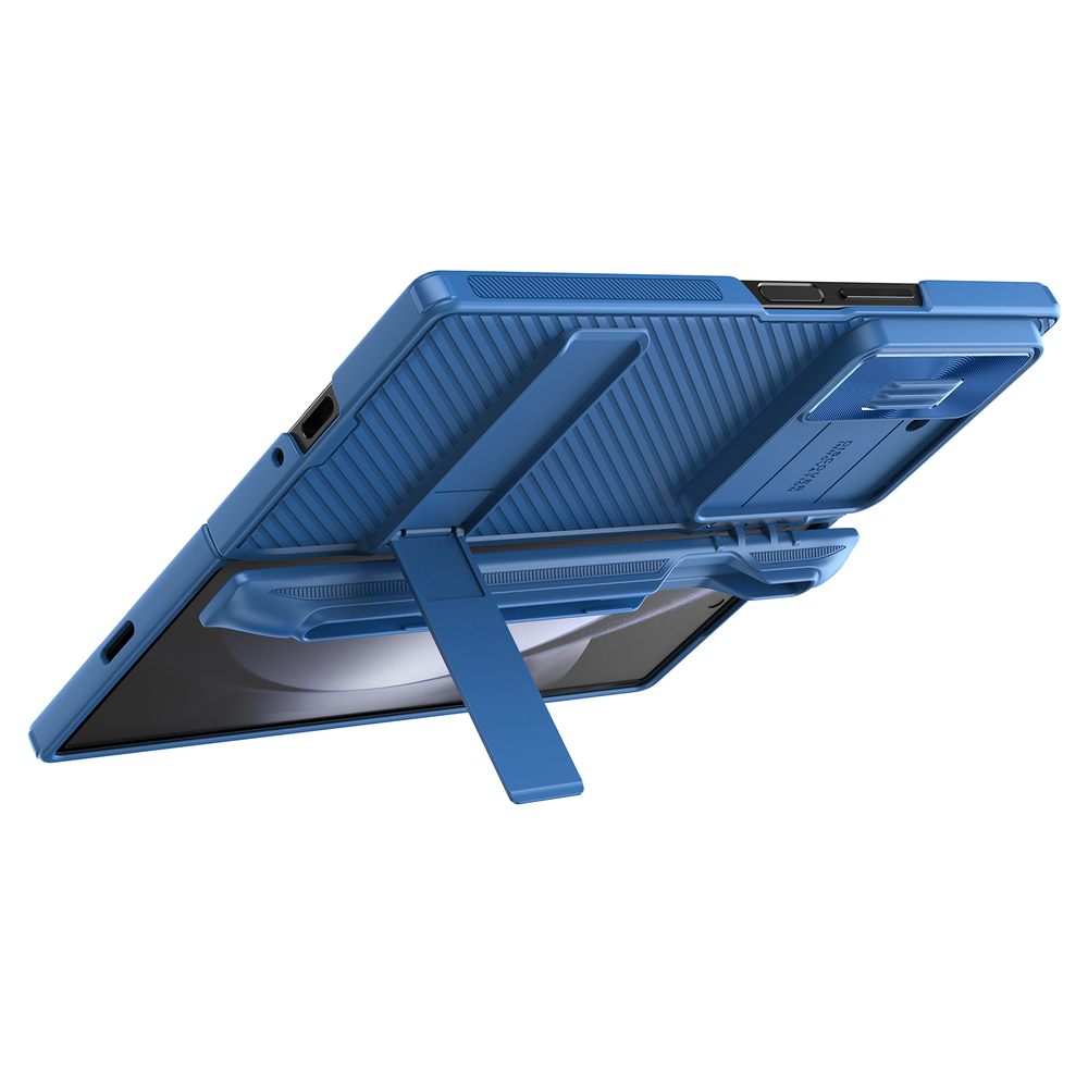 Усиленный чехол синего цвета от Nillkin для Samsung Galaxy Z Fold 6 5G, серия CamShield Fold Case-Pen Holder Version (версия с подставкой и держателем для S Pen)
