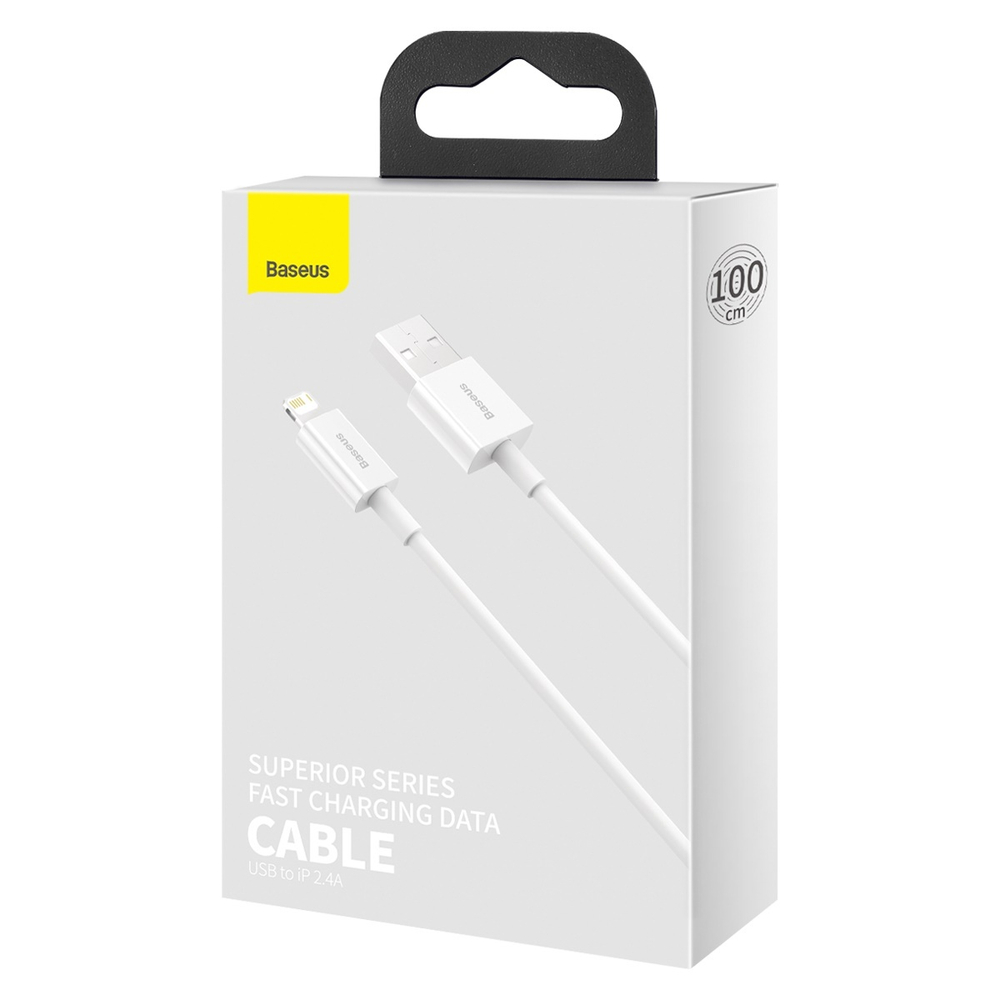 Lightning Кабель Baseus Superior Series Fast Charging Data Cable USB to iP 2.4A 1m - White