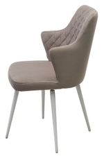 Стул М-City DISAUR Герман (Herman) поворотный на 360 градусов, Латте 25, Велюр, Белый каркас