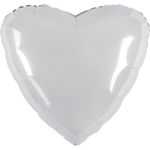 Шар (36''/91 см) Сердце, Белый блеск, 1 шт. в уп.