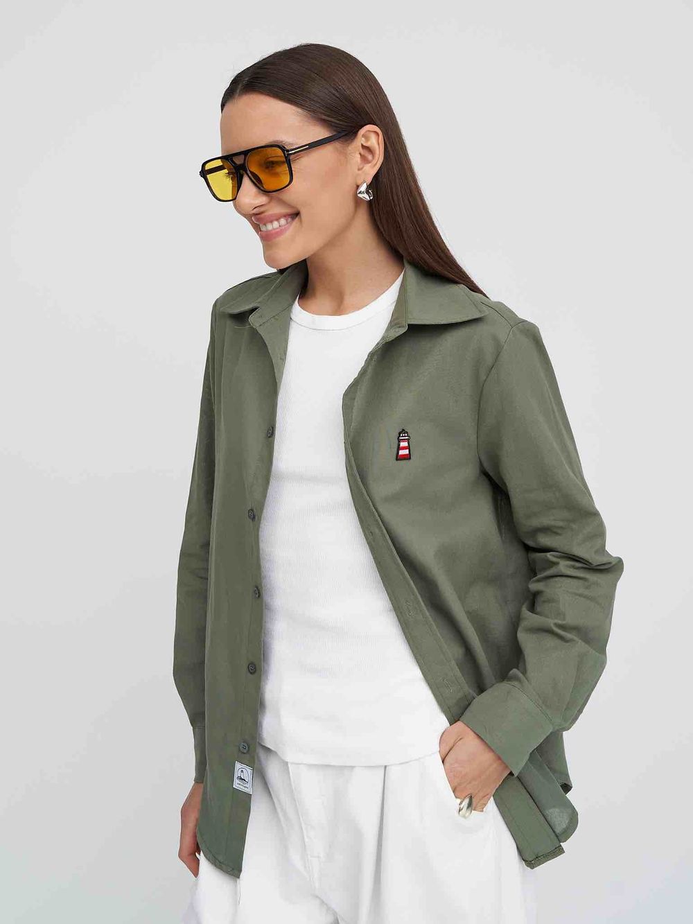 Рубашка Kefirmaykifer Тонкая хаки