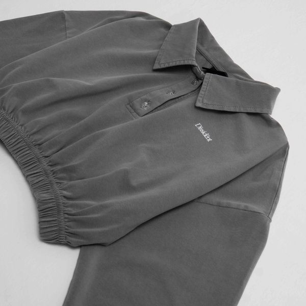 Поло Crop OG Logo in Garment Dyed Grey - фото 5