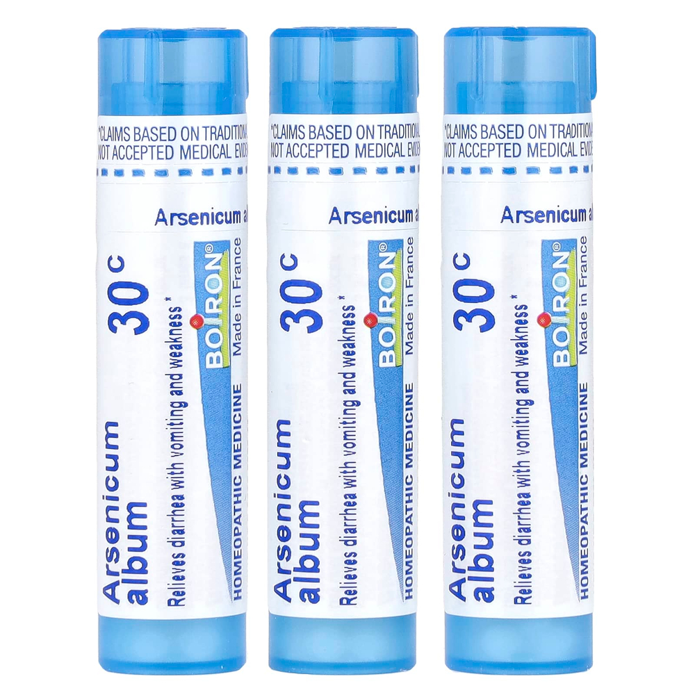 Boiron, Arsenicum, Средство от диареи и рвоты, гранулы Meltaway, 30C, 3 пробирки, 80 гранул в каждой