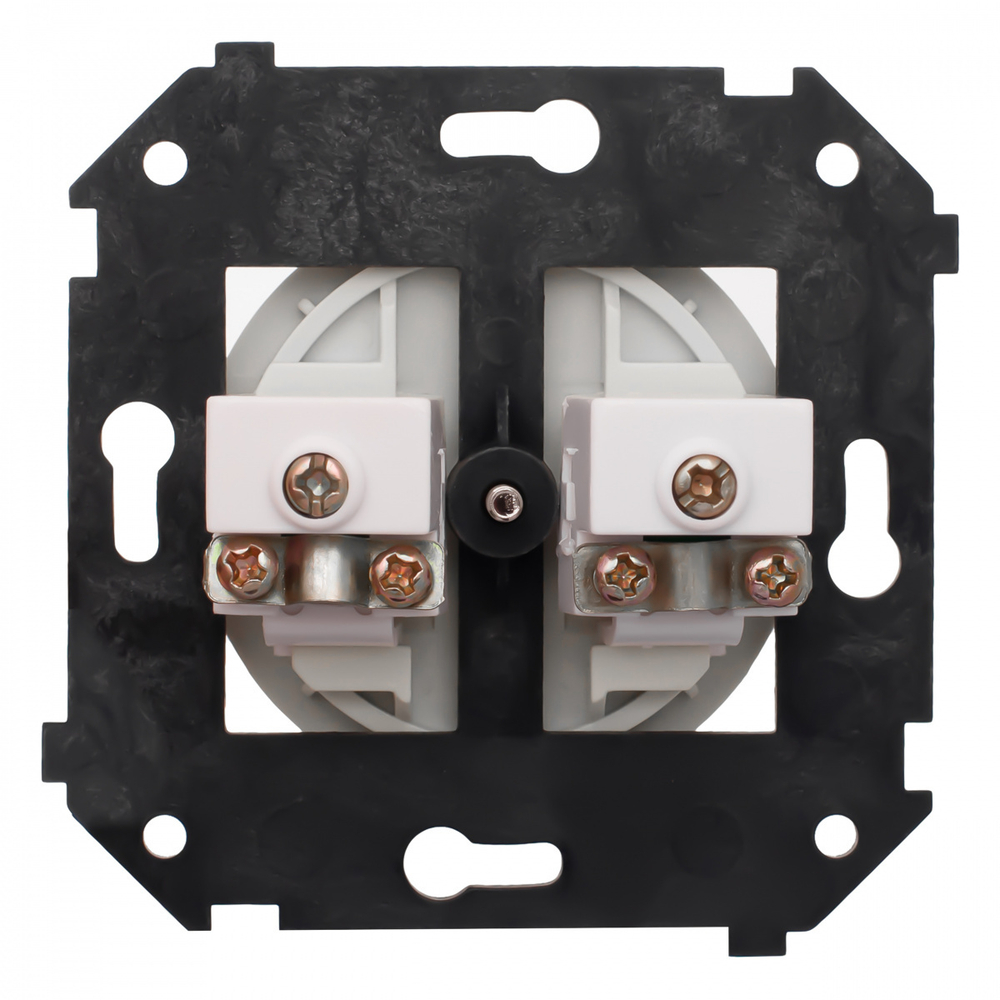 Розетка телевизионная двойная, оконечная, пластик, цвет белый B3-306-21