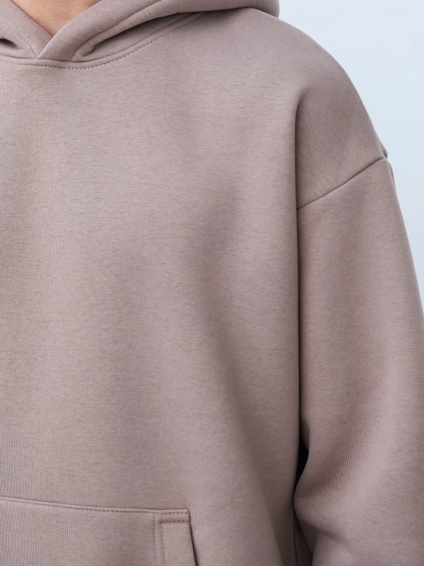 Худи оверсайз с начесом (темно-бежевый)