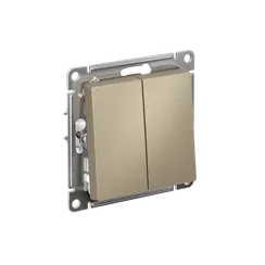 Переключатель проходной 2-кл. СП AtlasDesign 10А IP20 (сх. 6/2) 10AX механизм шампань SE ATN000565