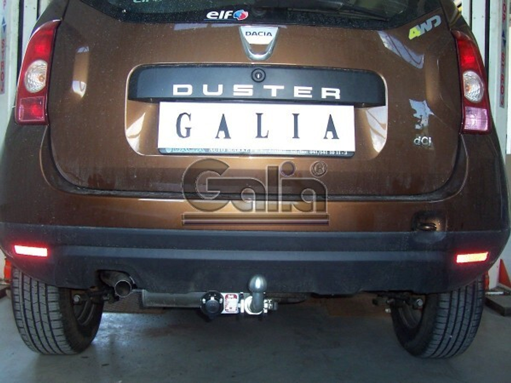 Фаркоп оцинкованный Galia D041A для Renault Duster 2010-2015, 2015-2019 2WD/4WD, Nissan Terrano 2014-(паспорт и сертификат в комплекте)(без электрики)