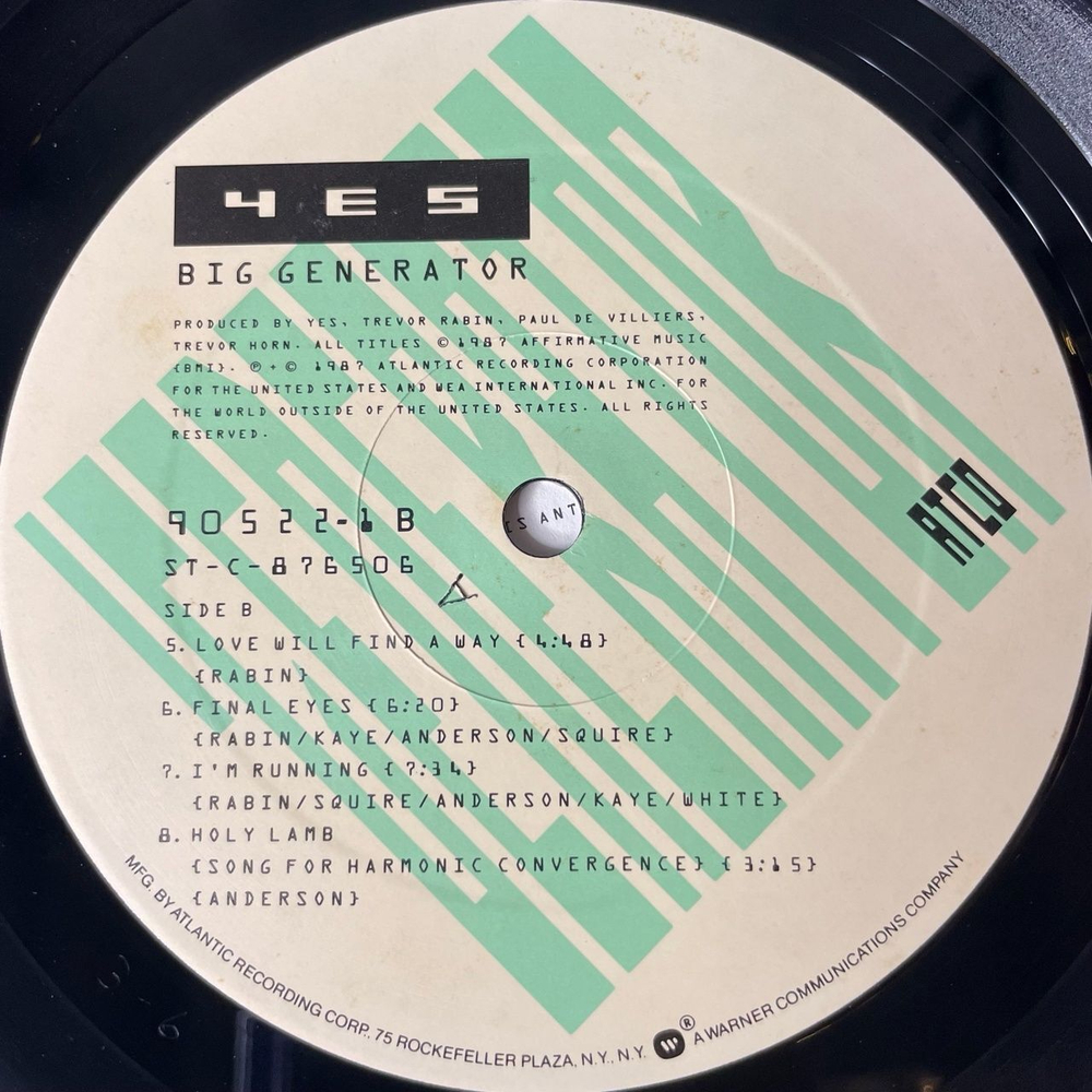 Винтажная виниловая пластинка LP Yes Big Generator (USA 1987) Shoot High Aim Low