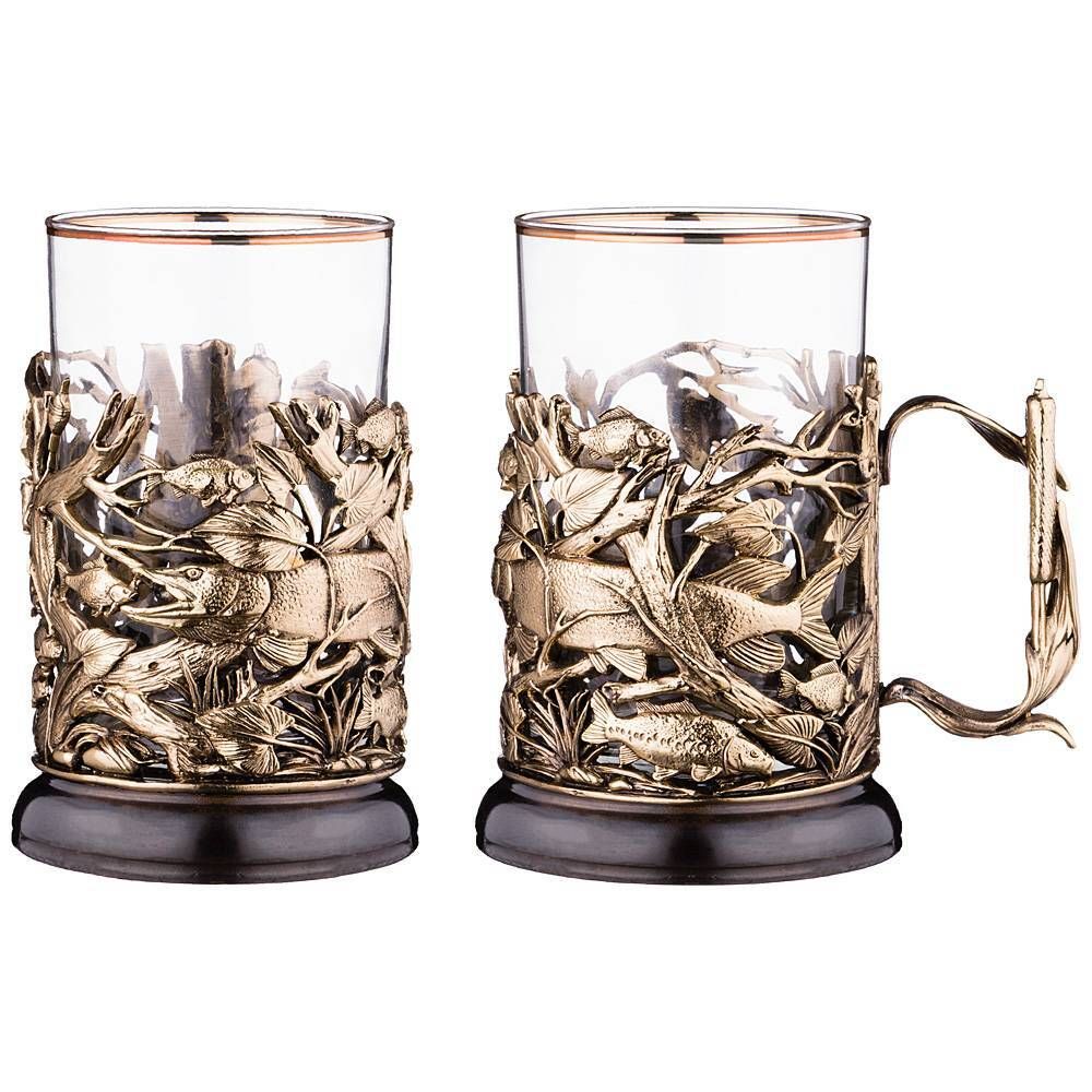 СТАКАН С ПОДСТАКАННИКОМ "ЩУКА" 250 МЛ. (КОР=1ШТ.)