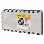 Коврик-пазл напольный 1,2х1,2 м, 16 шт., 30х30 см, толщина 1 см, серый, черный, светло-серый, ЮНЛАНДИЯ, 664817