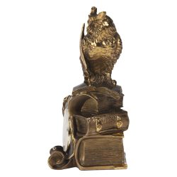 Часы настольные Ученый филин Бронза