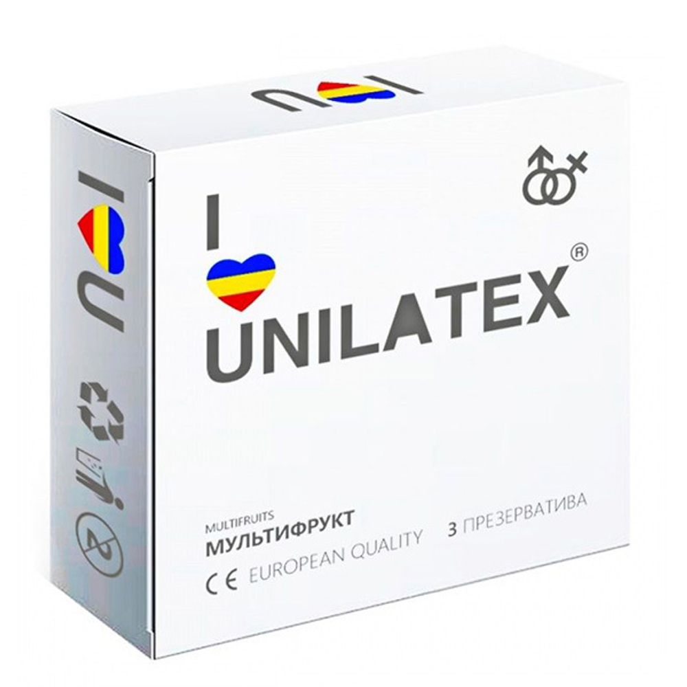 Разноцветные ароматизированные презервативы Unilatex Multifruits 3шт