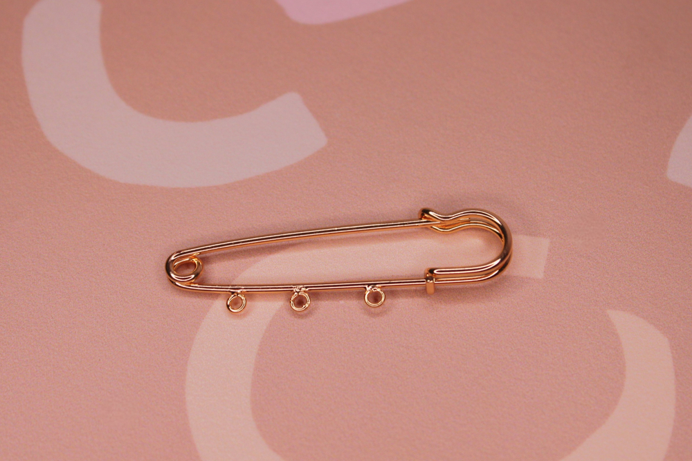 Булавка-брошь для подвесок 50 мм позолота