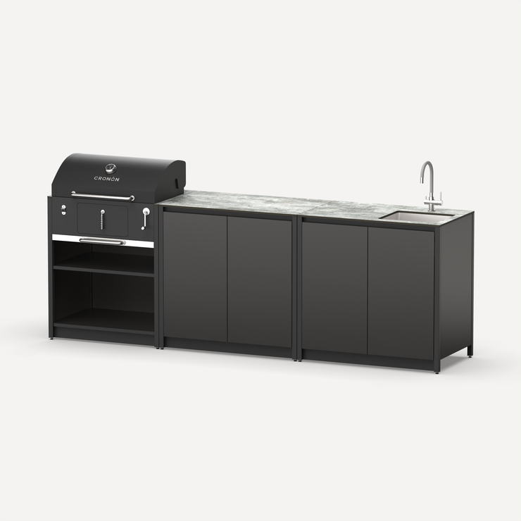 Мангальный комплекс Lounge M-107SB, 2.7 м, черный/серый каспий
